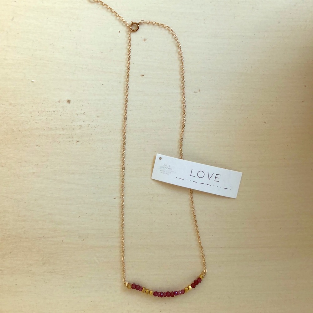 Gold-plated, amethyst necklace.